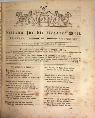 Zeitung für die elegante Welt Dienstag 1. Mai 1827