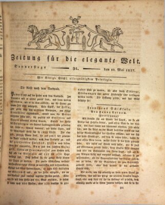 Zeitung für die elegante Welt Donnerstag 10. Mai 1827