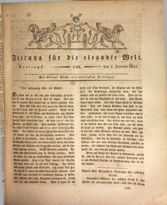 Zeitung für die elegante Welt Freitag 8. Juni 1827