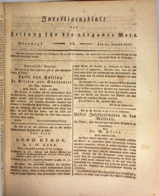 Zeitung für die elegante Welt Dienstag 12. Juni 1827