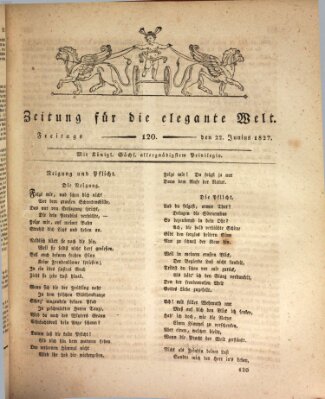 Zeitung für die elegante Welt Freitag 22. Juni 1827