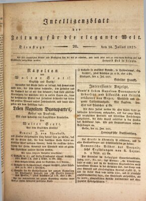 Zeitung für die elegante Welt Dienstag 24. Juli 1827