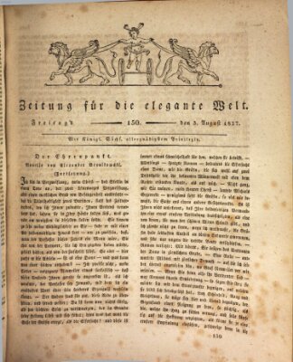 Zeitung für die elegante Welt Freitag 3. August 1827