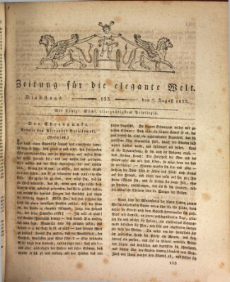 Zeitung für die elegante Welt Dienstag 7. August 1827