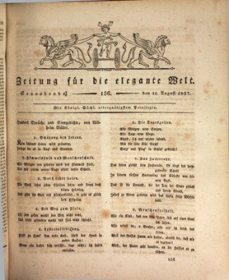 Zeitung für die elegante Welt Samstag 11. August 1827