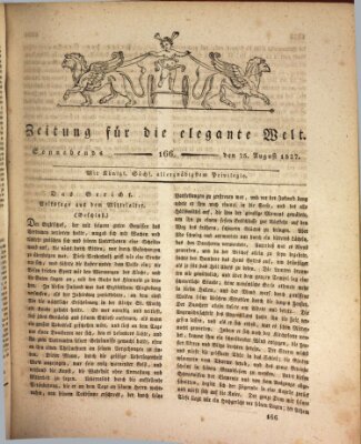 Zeitung für die elegante Welt Samstag 25. August 1827