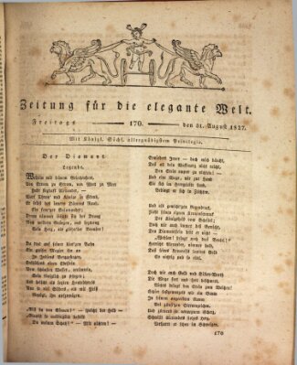 Zeitung für die elegante Welt Freitag 31. August 1827