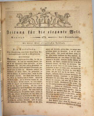 Zeitung für die elegante Welt Montag 3. September 1827