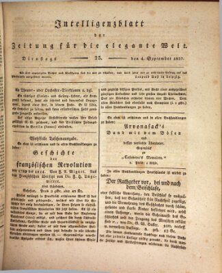 Zeitung für die elegante Welt Dienstag 4. September 1827