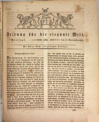 Zeitung für die elegante Welt Montag 17. September 1827