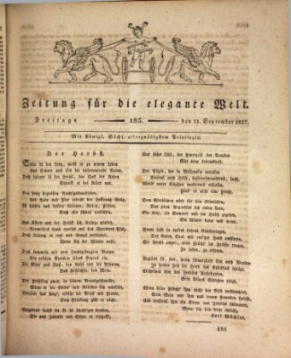 Zeitung für die elegante Welt Freitag 21. September 1827