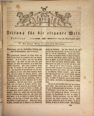 Zeitung für die elegante Welt Freitag 28. September 1827