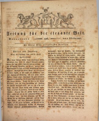 Zeitung für die elegante Welt Samstag 6. Oktober 1827