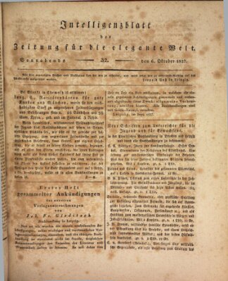 Zeitung für die elegante Welt Samstag 6. Oktober 1827