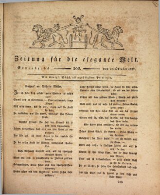 Zeitung für die elegante Welt Samstag 20. Oktober 1827