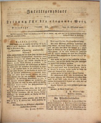 Zeitung für die elegante Welt Dienstag 23. Oktober 1827