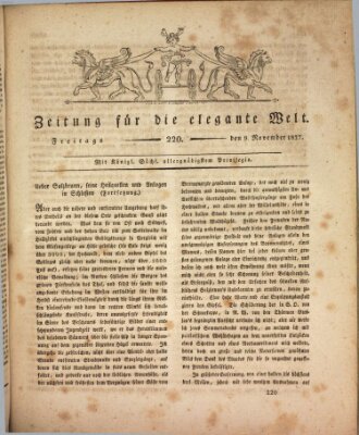 Zeitung für die elegante Welt Freitag 9. November 1827