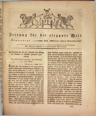 Zeitung für die elegante Welt Donnerstag 15. November 1827