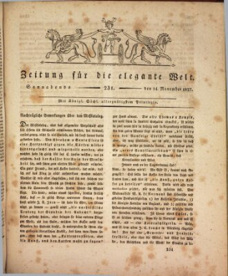 Zeitung für die elegante Welt Samstag 24. November 1827