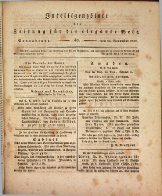 Zeitung für die elegante Welt Samstag 24. November 1827