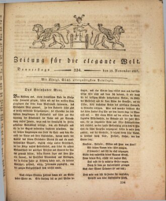 Zeitung für die elegante Welt Donnerstag 29. November 1827