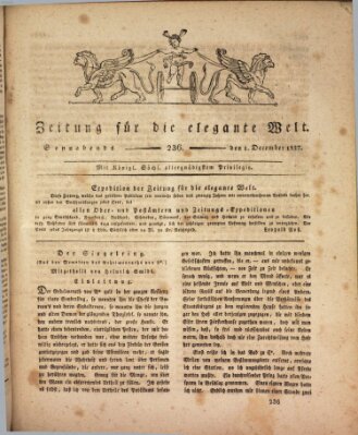 Zeitung für die elegante Welt Samstag 1. Dezember 1827