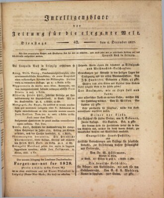 Zeitung für die elegante Welt Dienstag 4. Dezember 1827