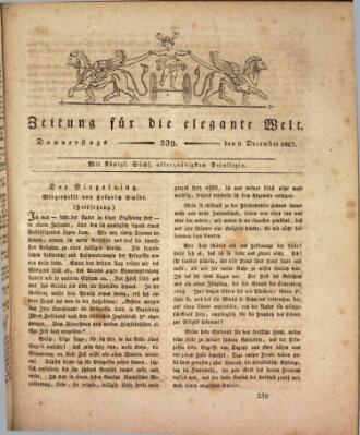 Zeitung für die elegante Welt Donnerstag 6. Dezember 1827