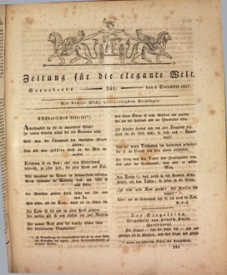 Zeitung für die elegante Welt Samstag 8. Dezember 1827