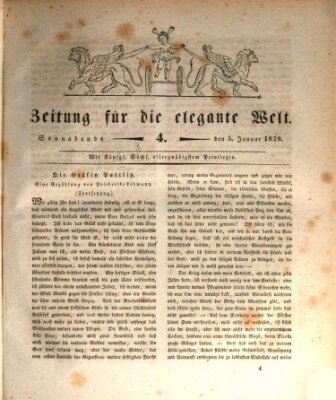 Zeitung für die elegante Welt Samstag 5. Januar 1828