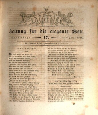 Zeitung für die elegante Welt Donnerstag 24. Januar 1828