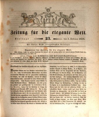 Zeitung für die elegante Welt Freitag 1. Februar 1828