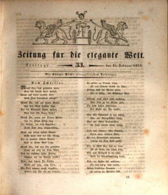 Zeitung für die elegante Welt Freitag 15. Februar 1828