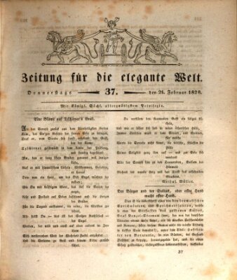 Zeitung für die elegante Welt Donnerstag 21. Februar 1828