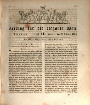 Zeitung für die elegante Welt Dienstag 26. Februar 1828