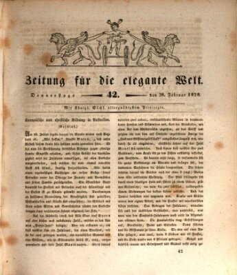 Zeitung für die elegante Welt Donnerstag 28. Februar 1828