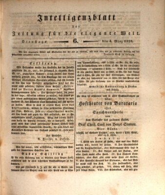 Zeitung für die elegante Welt Dienstag 4. März 1828