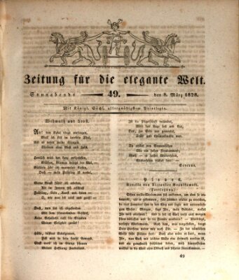 Zeitung für die elegante Welt Samstag 8. März 1828