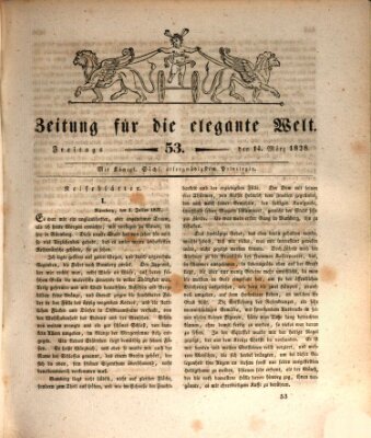 Zeitung für die elegante Welt Freitag 14. März 1828