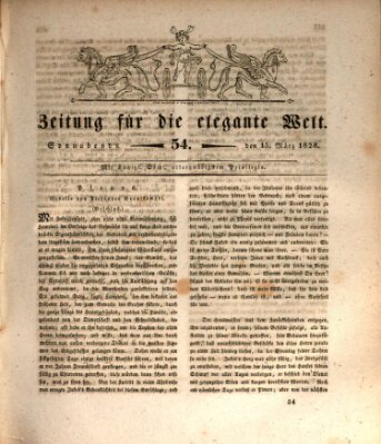 Zeitung für die elegante Welt Samstag 15. März 1828