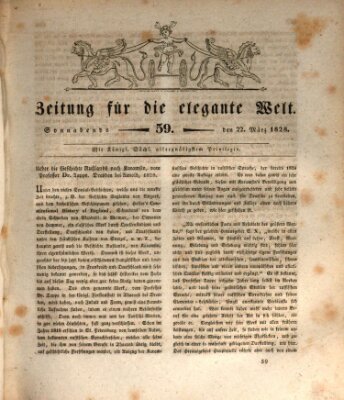 Zeitung für die elegante Welt Samstag 22. März 1828