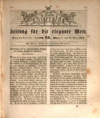 Zeitung für die elegante Welt Samstag 29. März 1828