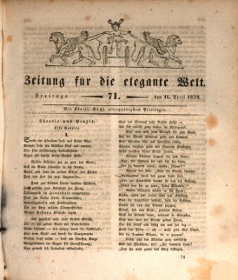 Zeitung für die elegante Welt Freitag 11. April 1828