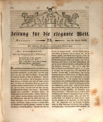 Zeitung für die elegante Welt Montag 14. April 1828