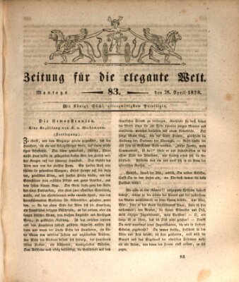 Zeitung für die elegante Welt Montag 28. April 1828