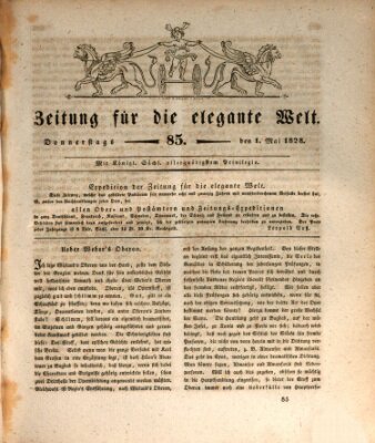 Zeitung für die elegante Welt Donnerstag 1. Mai 1828