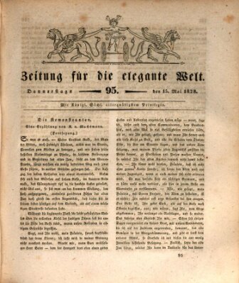 Zeitung für die elegante Welt Donnerstag 15. Mai 1828