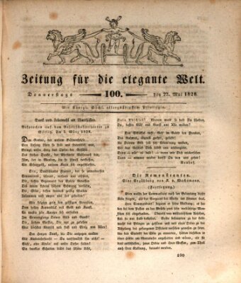 Zeitung für die elegante Welt Donnerstag 22. Mai 1828