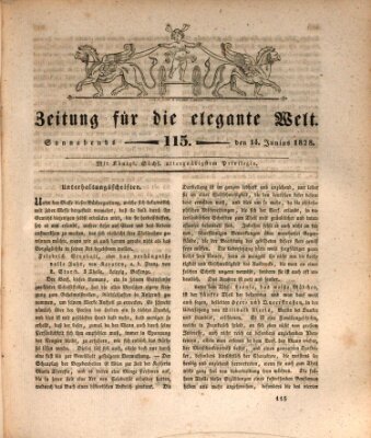 Zeitung für die elegante Welt Samstag 14. Juni 1828