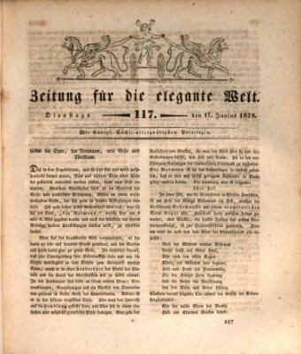 Zeitung für die elegante Welt Dienstag 17. Juni 1828